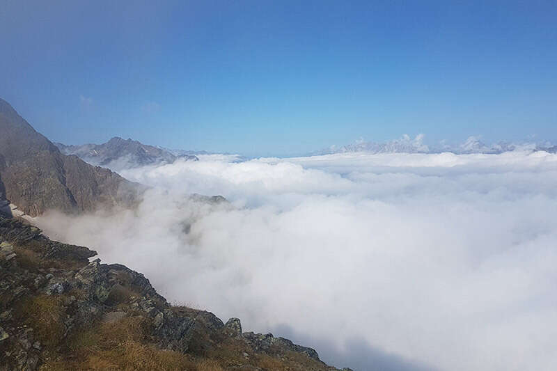 Cloud cover over the mountains of Tyrol