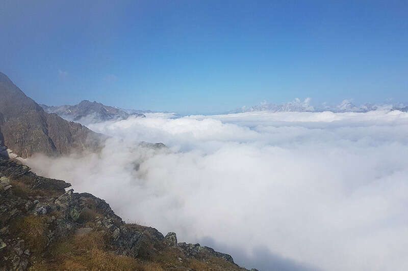 Cloud cover over the mountains of Tyrol